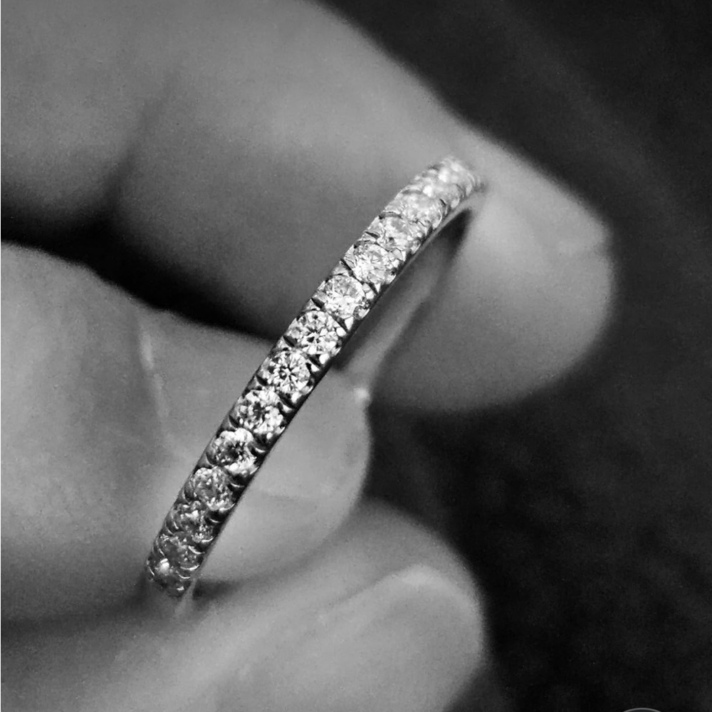 Elegant Pave Diamond Eternity Band - White